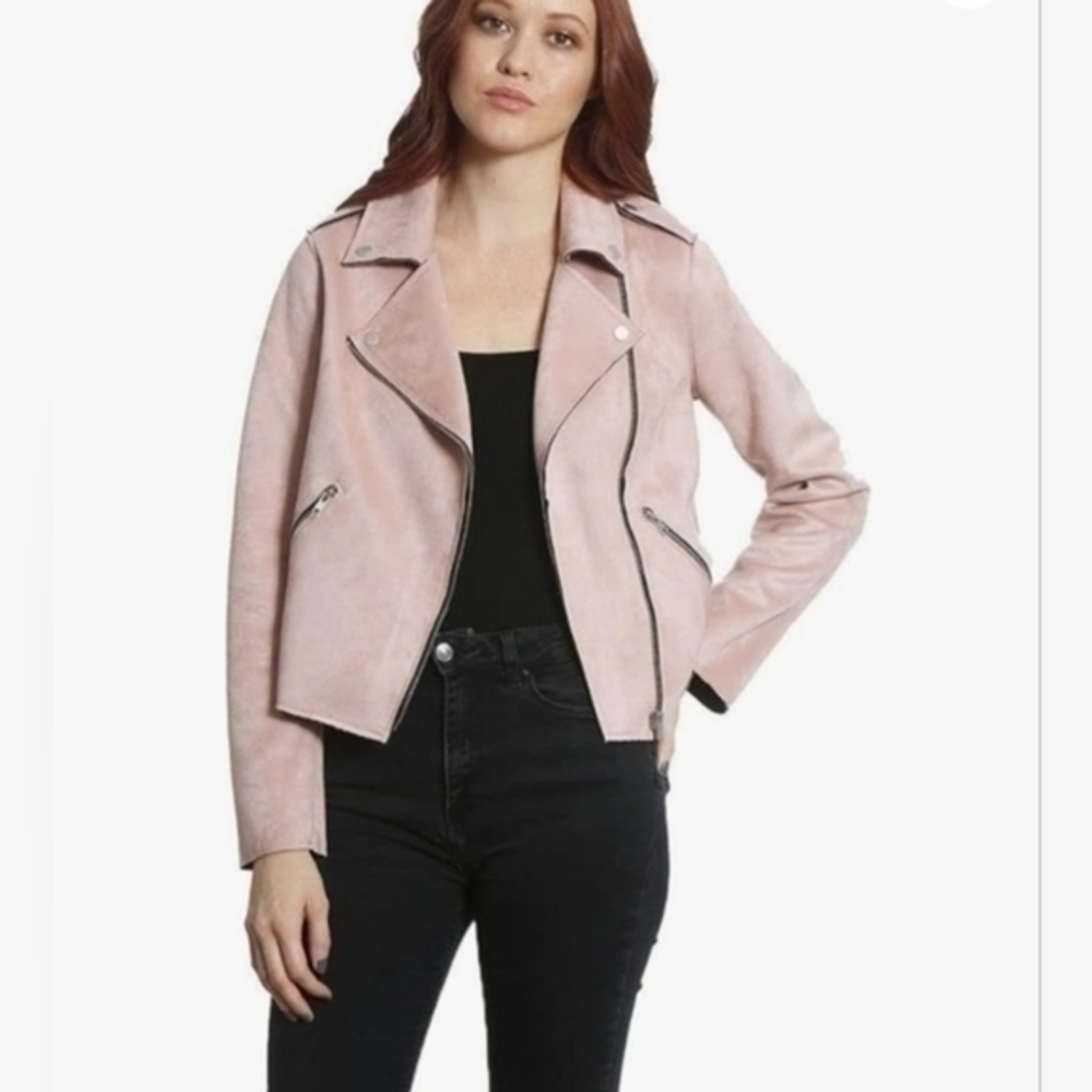 NWT Members Only Women's Faux Suede Moto Jacket